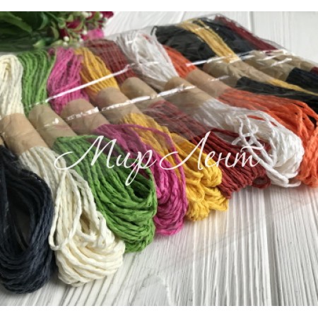 Шнур вощеный, 2 мм, цветной микс, большой набор из 12 шт. (130 грамм)