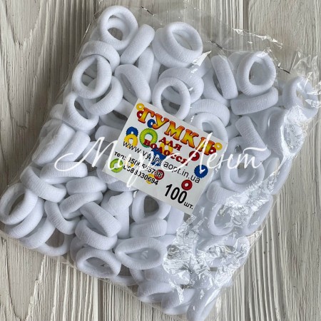Резинка нейлон, 2,5 см, белая, упаковка 100 шт.