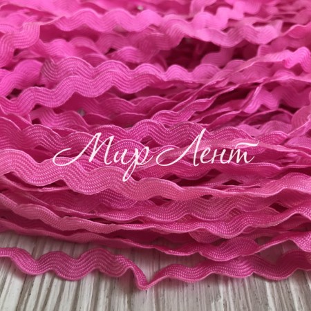 Тесьма зиг-заг, ярко-розовый, моток 23 м