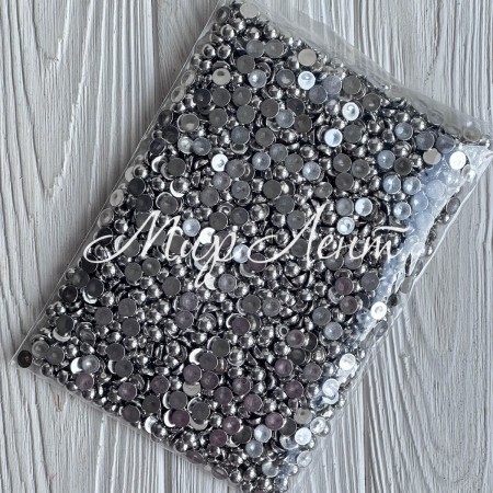 Полубусина гальваника, 8 мм, серебро, упаковка 250 г