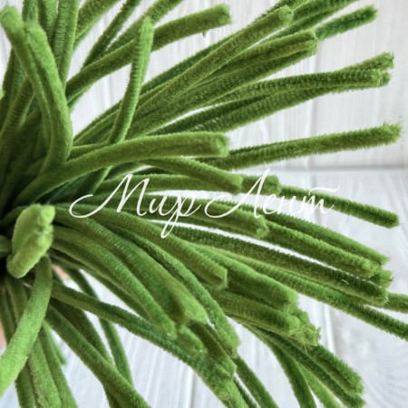 Синельная проволока простая, 6 мм х 30 см, оливково-травяной, 100 шт.