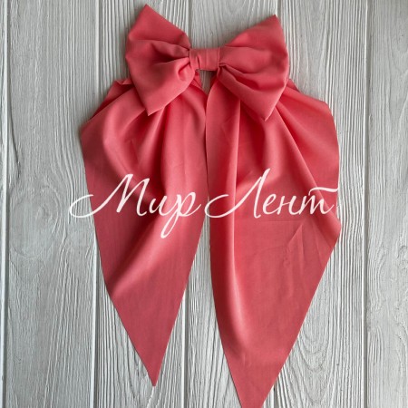 Бант платок софт большой, 14х35 см, коралловый, шт.
