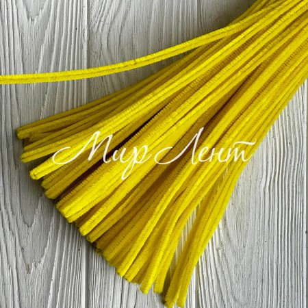 Синельная проволока простая, 6 мм х 30 см, желтый, 100 шт.