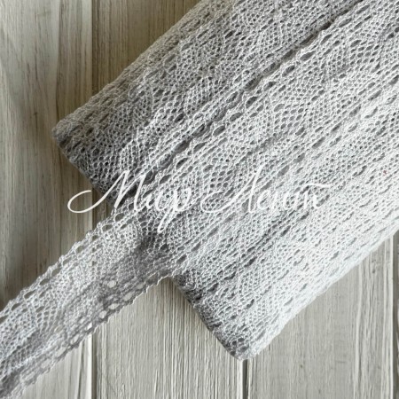 Мереживо вязане Камілла (D30156), 4 см, біле, рулон 45 м