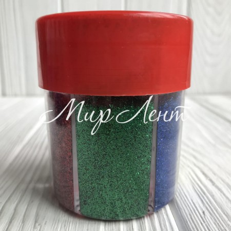 Набір глітеру в секційній баночці, кольоровий мікс, шт.