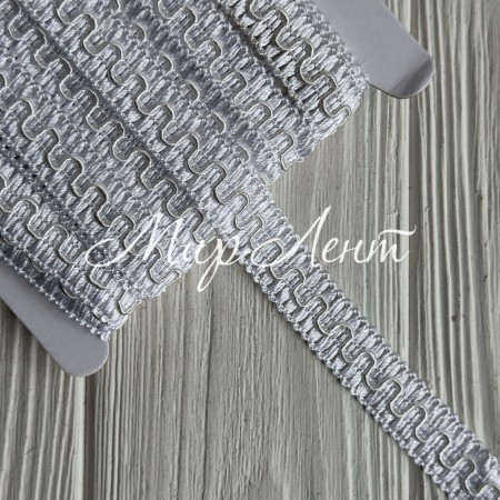 Тесьма ажурная (D30305), 1,5 см, белый, моток 13 м