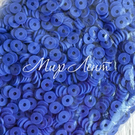 Плоские бусины, 6 мм, темно-синие, маленькая упаковка 50 г