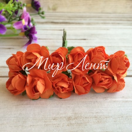 Розочки бумажные, 1 см, оранжевые, упаковка 144 шт.