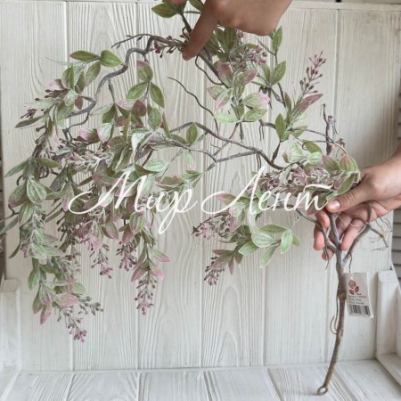 Свисающая ветка (С30554), 89 см, светло-зелено-розовая, шт.