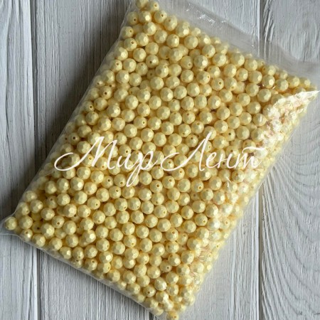 Бусина акриловая перламутровая граненый круг (С11811), 10 мм, масляная, упаковка 500 г