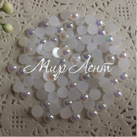 Полубусина 6 мм, белый перламутр, упаковка 250 г