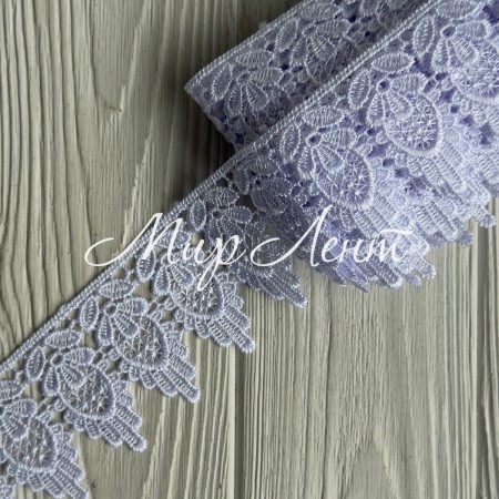 Кружево макраме (D30207), 5,5 см, белое, рулон 9 м