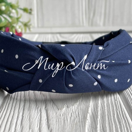 Обруч софт чалма горох, 4 см, сапфировый, шт.