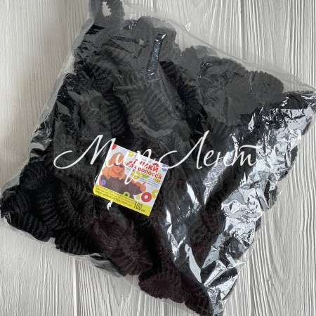 Резинка махрова, 4 см, чорна, упаковка 100 шт.