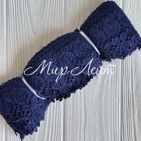 Кружево макраме (TJ-1), 7,5 см, сапфировое, рулон 9 м 