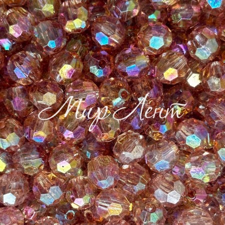 Кришталь перламутр круглий, 8 мм, кавовий, упаковка 500 г