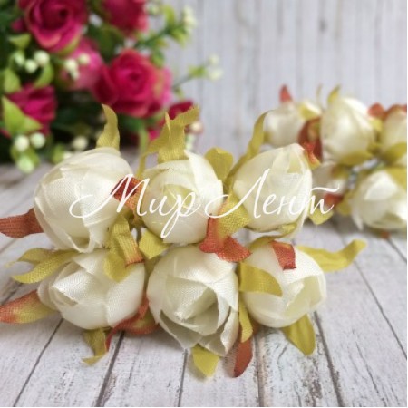 Тюльпан, 2 см, білий, упаковка 10 пучків