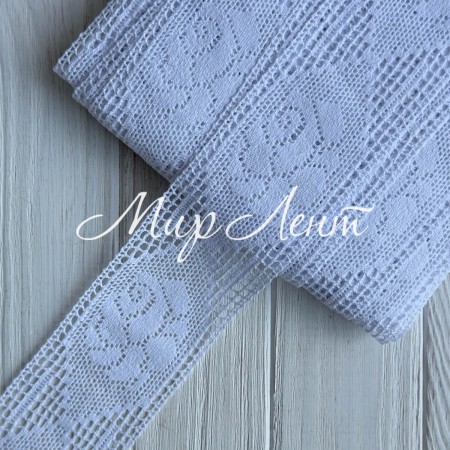 Кружево вязаное (6361-4033), молочное, 10 см, рулон 23 м