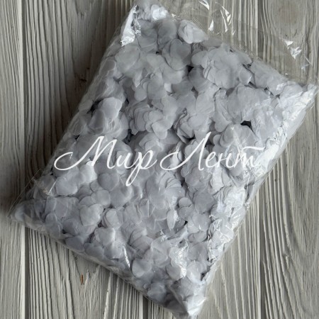 Наполнитель конфети (сердечки), 12 мм, белый, упаковка 100 г 