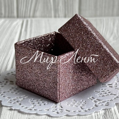 Коробочка для украшений квадратная, 5х5х3,8 см, розовая, упаковка 24 шт.