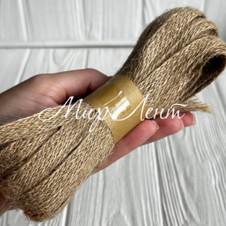 Тесьма-мешковина (плоская), 1 см, натуральная, рулон 10 м