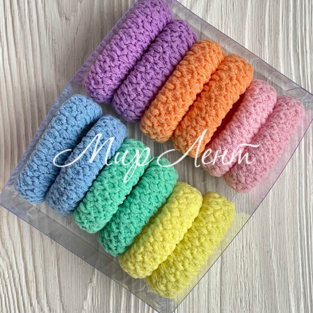 Резинка в коробке (вязка), 4,5 см, пастельные тона, упаковка 12 шт.