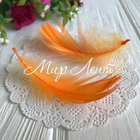 Пір'я, 9-14 см, помаранчеві, упаковка 130 шт.