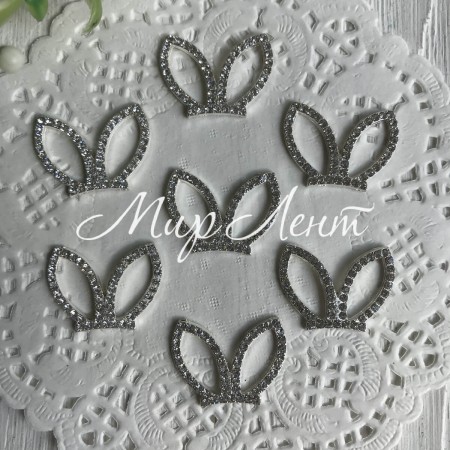 Серединка металл ушки, 3х2,3 см, серебро, упаковка 10 шт.