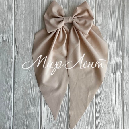 Бант платок софт большой, 14х35 см, бежевый, шт.