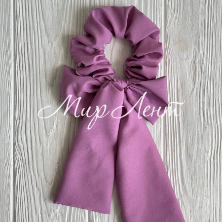 Резинка Твилли жатка с бантом однотонная, 27 см, сиреневый, шт.