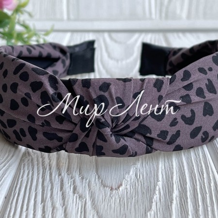 Обруч чалма софт леопард, 4 см, чорничний, шт.