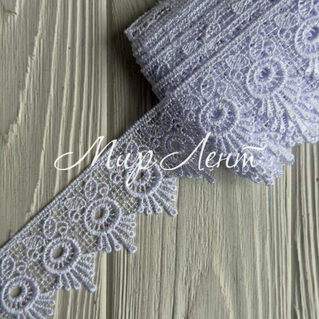 Кружево макраме (D30226), 4,5 см, белое, рулон 9 м