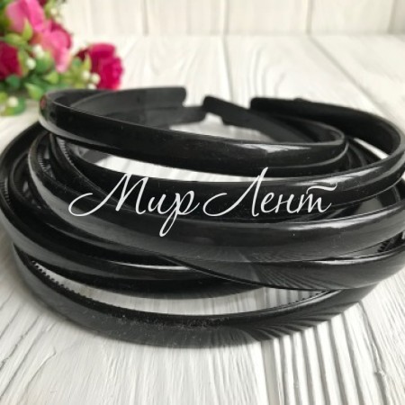 Обруч 1 см (пластик), черный, упаковка 12 шт.
