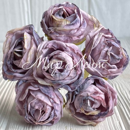 Винтажная роза, 3,5 см, лилово-розовая, упаковка 42 шт.